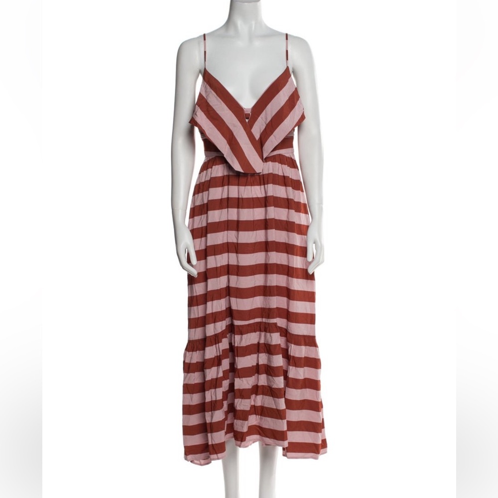 A.L.C. Laurel Maxi Dress in Rust & Lavender Stripe - Picture 7 of 10